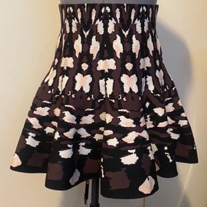 High Waisted Abstract Print Mini Skirt